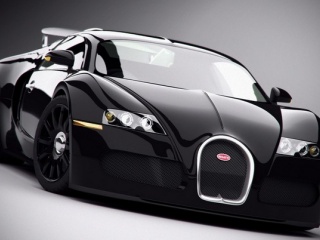 Bugatti Veyron в чёрном цвете